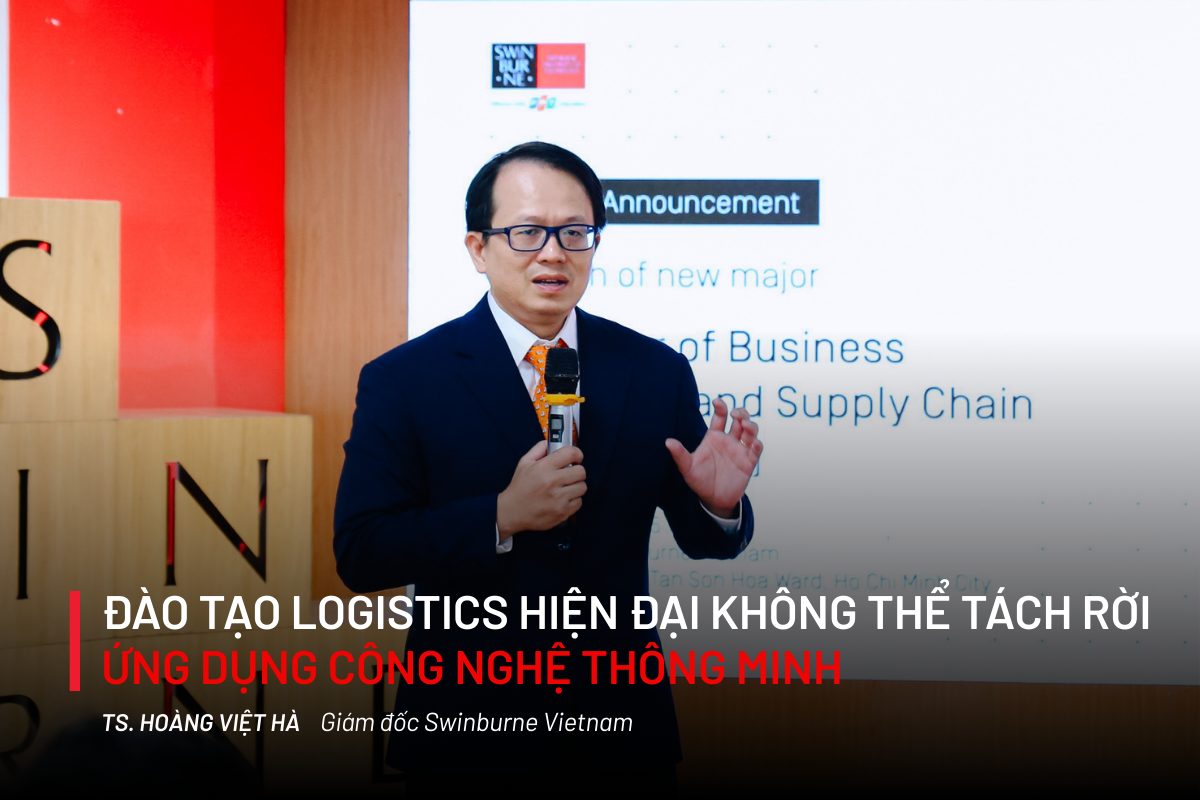 TS Hoàng Việt Hà nhấn mạnh những điểm nổi bật mà chương trình đào tạo tại Swinburne Vietnam mang lại cho sinh viên