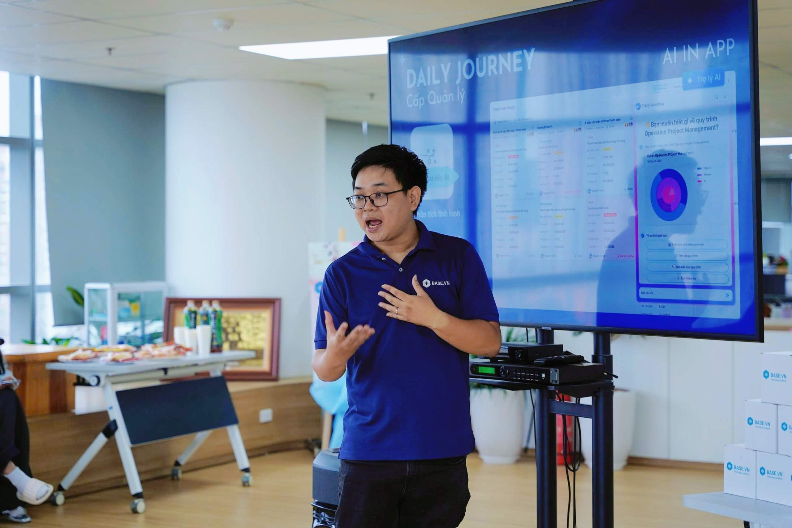 Anh Nguyễn Phi Hùng – Giám đốc sản phẩm (Product Manager) của Base.vn đã có bài chia sẻ chuyên  sâu về “Tự động hóa quy trình làm việc thông minh trong doanh nghiệp”