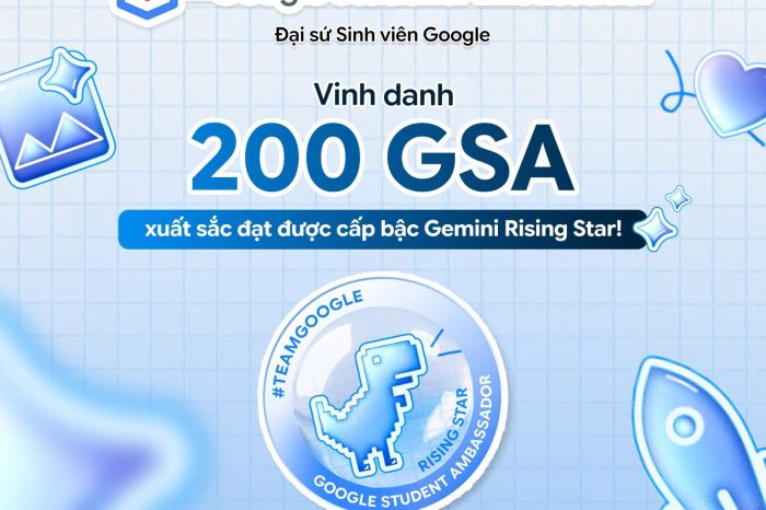 Chứng nhận cấp bậc Gemini Rising Star (Top 200/600 Đại sứ sinh viên Google toàn quốc)